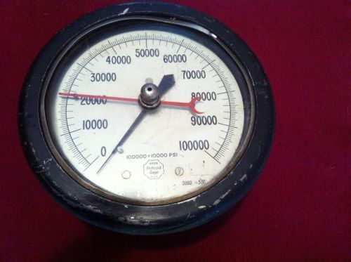 Vintage Pressure Gauge 7.5 inches - Zero to 100,000 - Steam Punk - ACCO Helicoid