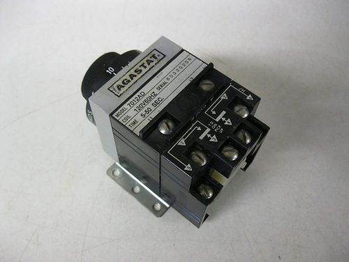AGASTAT Timing Relay 7012AD 120vac 5-50 sec Time Delay on Pick Up