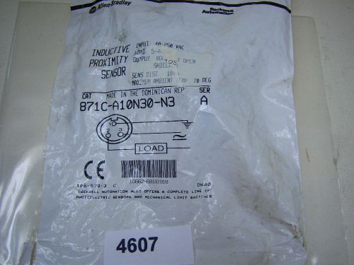 (4607) Allen Bradley Inductive Proximity Sensor 871C-A10N30-N3