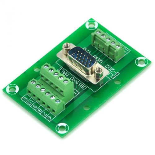 D-sub db15hd male header breakout board, terminal block, connector. for sale