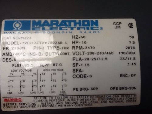 Marathon M323 7.5 Hp Motor