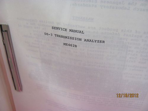 ANRITSU ME462B DS-3 Transmission Analyzer - Service Manual w/schematics