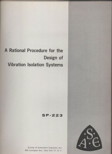 A rational procedure for the design of vibration isolation systems - sae for sale