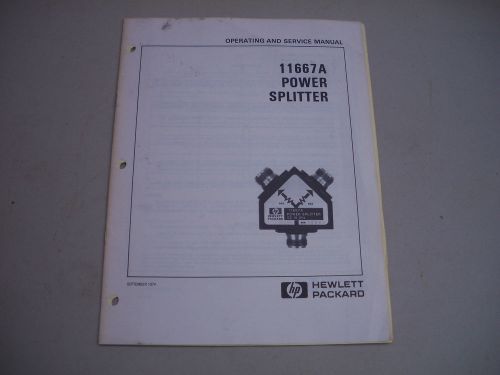 HP 11667A Power Splitter Operating &amp; Service Manual , Hewlett Packard