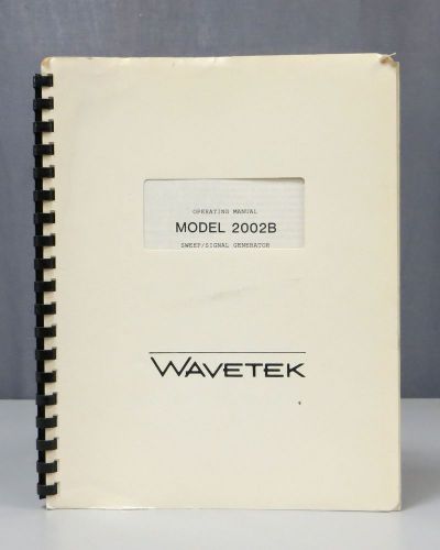 Wavetek Model 2002B Sweep/Signal Generator Operating Manual