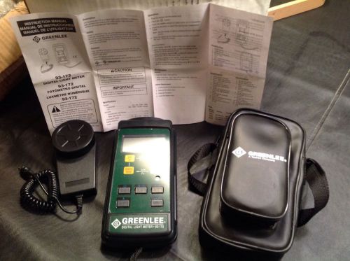 NEW Greenlee 93-172 Digital Light Meter, LUX / Foot Candle w/ Manual &amp; Case
