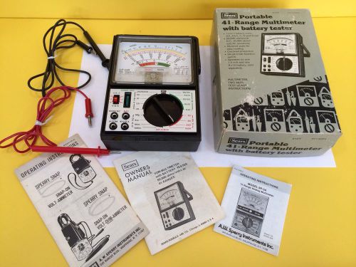 Sears Portable 41 Range Multimeter 5205 in Original Box With Book and Test Leads