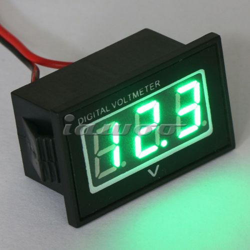 Waterproof Green LED Voltage Monitor 2.7-30V DC Digital Automotive Voltmeter 12V