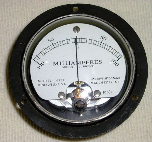 Vintage Honeywell Model HS3Z Milliamperes Direct Current Panel Meter DC Amps