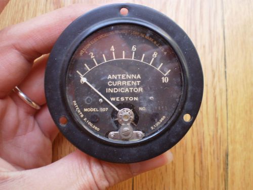 Vintage weston model 507 antenna current meter measures 0-10 airplane gauge for sale