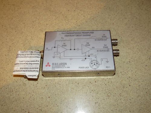 EG&amp;G JUDSON PA-9 TRANSIMPEDANCE   PREAMPLIFIER PREAMP