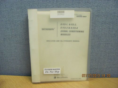 BELL&amp;HOWELL MODEL 8-113-1: Signal Conditioning Modules-Op&amp;Maint Manual # 18058