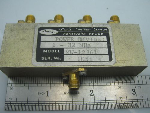4- way RF Power Divider 1-32 MHz  SMA 6dB insertion loss