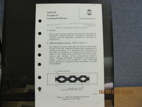 COLLINS MANUAL 329P-1D: Peripheral Command Indicator - #74435, pamphlet