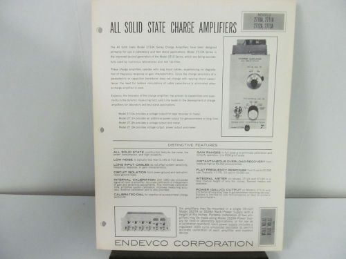 Endevco 2710A/B, 2711A/B, 2712A/B, 2713A/B Solid State Charge Amplifiers Specs.
