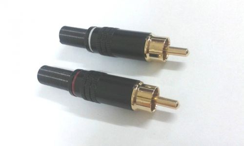 40 pcs copper rca plug audio male connector w metal spring  connector for sale