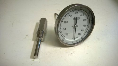 Weksler thermometer 5&#034; dial  200-1000*f / 100-540*c  6&#034; stem 1/2&#034; npt for sale