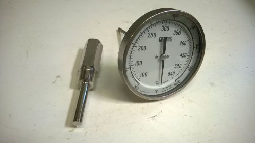 WEKSLER THERMOMETER 5&#034; DIAL  200-1000*F / 100-540*C  6&#034; STEM 1/2&#034; NPT