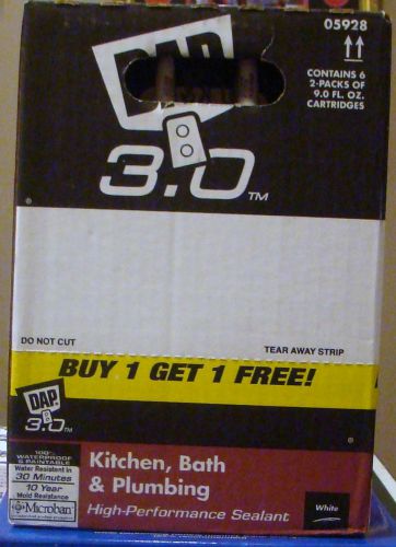 1 case dap 3.0 twin packs 12  kwik seal plus premium kitchen &amp; bath caulk white for sale