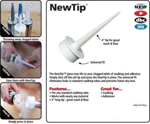 New FastCap 5PC. New Tip 4&#034; Replacement Tips for Caulk Glue Adhesive Sealant
