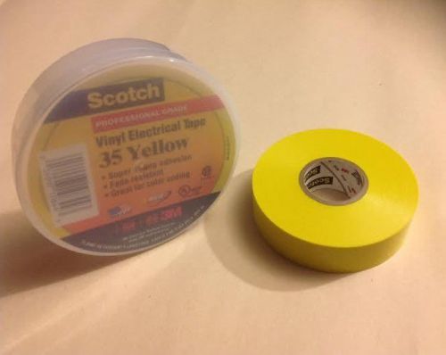 Scotch 3/4&#034; x 66&#039; yellow electrical tape, color coding, vinyl 35 3/4inx66ft for sale