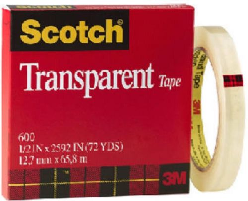 3M Scotch 1/2&#034; x 72 Yards, Transparent Tape 600