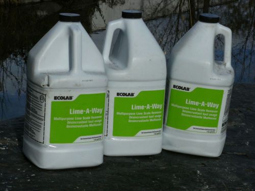 ECOLAB LIME-A-WAY LIME SCALE REMOVER 1 GAL CONTAINERS THREE GALONS