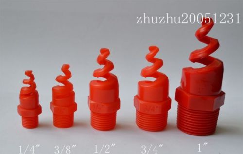 5pcs bspt pp plastic spiral cone spray nozzle 3/8&#034;  new for sale