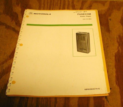 Motorola Pagecom Pager, VHF Tone &amp; Voice 132-174 mHz Service Manual