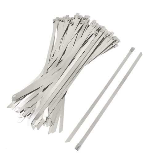 8mmx300mm stainless steel locking cable pipe ties hoops 100 pcs for sale
