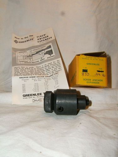 Greenlee 870 Lead Screw Anchor Masonry Expander Kit  3/8&#034; x 16