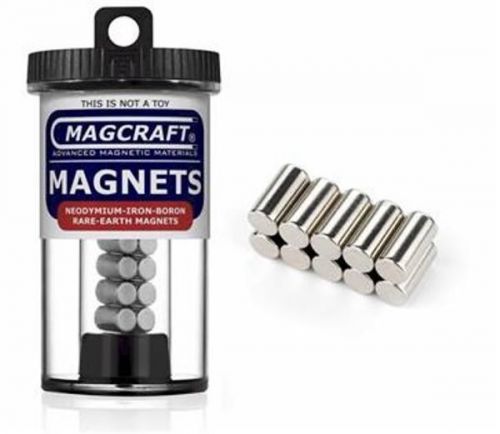 Magcraft 818 1/4&#034;x1/2&#034; Rare Earth Rod Magnets (10)