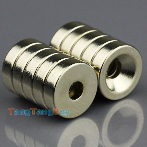 10pcs Strong Round Magnet 10mm x 3mm Ring Hole:3mm Disc Rare Earth Neodymium N50