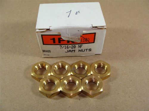 BOX OF (7) 7/16&#034;-20 NF BRASS JAM NUT 1/4&#034; THICK NEW OLD STOCK **FREE SHIPPING**