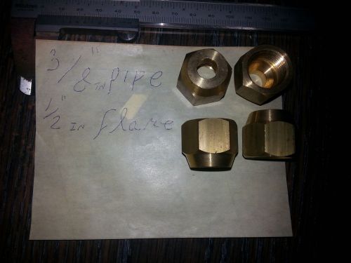4 spacial brass nuts 3/8 pipe to 1/2  flare air condition new.