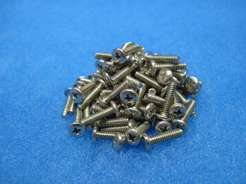 (100) phillips pan head machine screws: 4-40 x 7/16&#034; nickel plated brass for sale