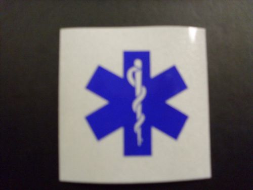STAR OF LIFE OUTSIDE WINDOW 2&#034; SQUARE  REFLECTIVE  DECAL STICKER