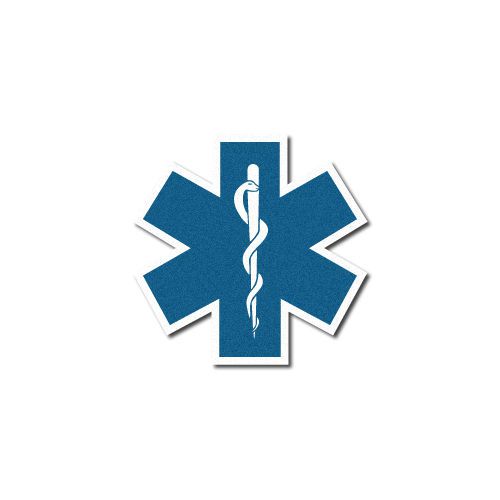 Star of Life Reflective EMS Sticker Decal EMT Paramedic Firemedic - 14&#034;
