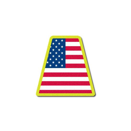 FIREFIGHTER HELMET TETS  TETRAHEDRONS FIRE HELMET STICKER  - USA flag reflect