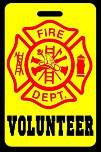 Hi-Viz Yellow VOLUNTEER Firefighter Luggage/Gear Bag Tag - FREE Personalization