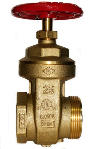 2 1/2 &#034; hose/hydrant gate valve -female npt x  male nst - for pump test manifolds for sale