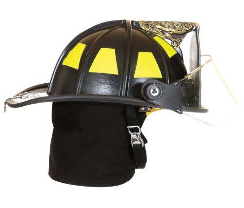 FIRE-DEX 1910H254 Fire Helmet, Black, Traditional