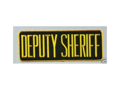 Deputy Sheriff Police Jacket Uniform BACK PATCH Badge Emblem 11X4 Gold on Black