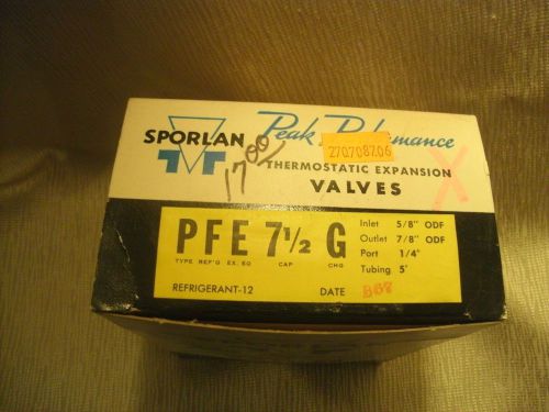 SPORLAN PFE-7 1/2 G, THERMOSTATIC EXPANSION VALVE , 5/8 IN X 7/8 OUT
