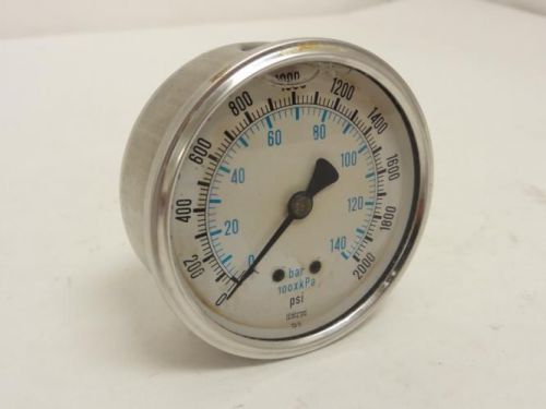 145292 used, enfm d9 ss pressure gauge, liquid filled, 0~2000 psi for sale