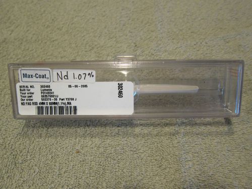 Northrop grumman synoptics nd:yag laser rod 4mm x 93mm (1.1%,ma new still sealed for sale