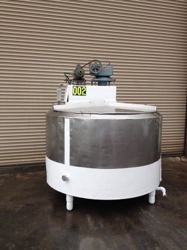Crepaco 500 gallon ss vat pasteurizer / jacketed mix tank / processor for sale