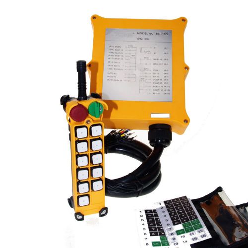 2 Speed 10 Channels Buttons Hoist Crane Remote Control System Controller E-Stop