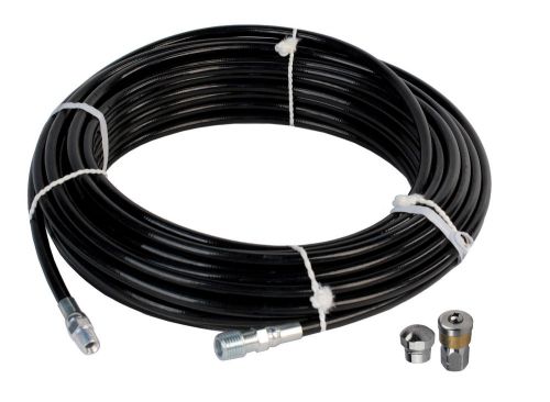 Sewer Jetter Hose &amp; 5.5 Orifice Button Nose &amp; 5.5 Rotating Nozzles 1/8&#034; x 100&#039;