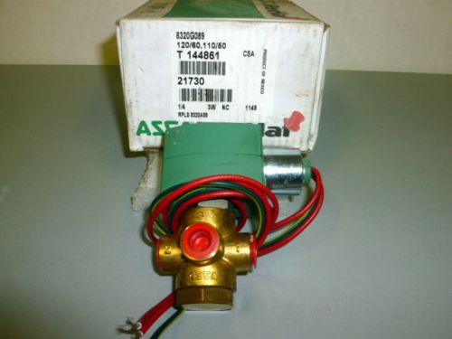 Asco 8320g089 8320g89  1/4 &#034; 120v 3 way solenoid valve, air/water/inert gas c206 for sale